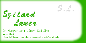 szilard lamer business card