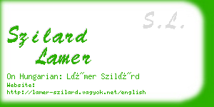szilard lamer business card